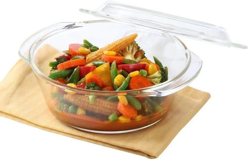 Glass round casserole - glass,