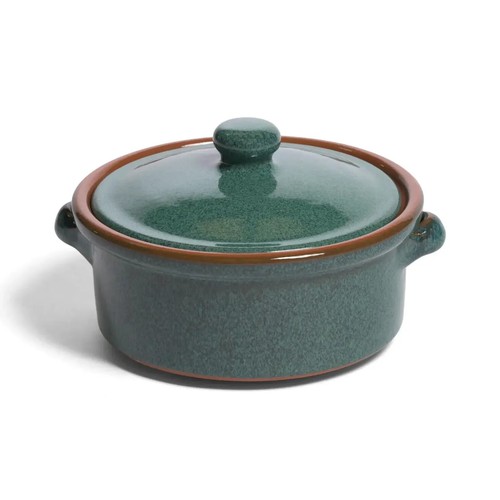 Terracotta casserole dish with - casserole,