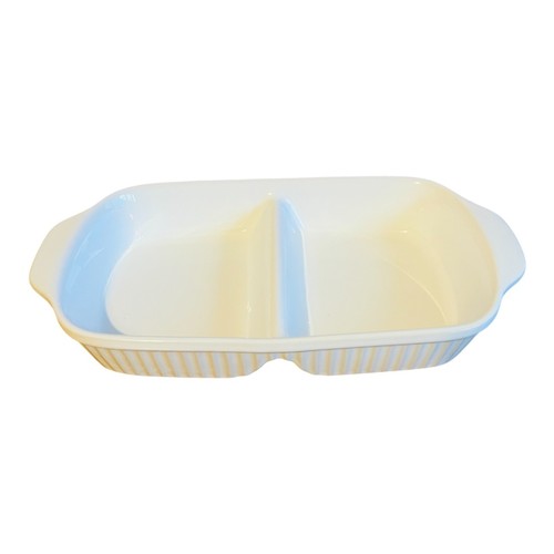 White ceramic divided baking - ceramic,