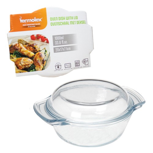 Glass round casserole dish - round,