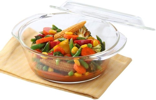 Glass round casserole oven - glass,