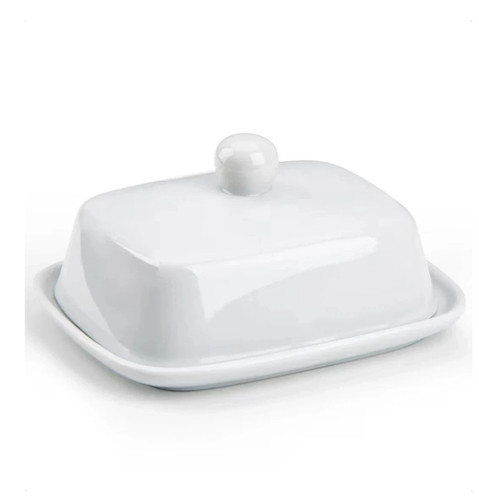 White ceramic butter - butter, dish