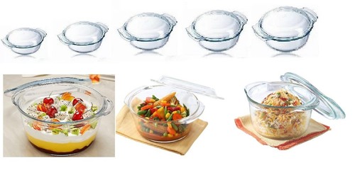 Glass round classic casserole - glass,