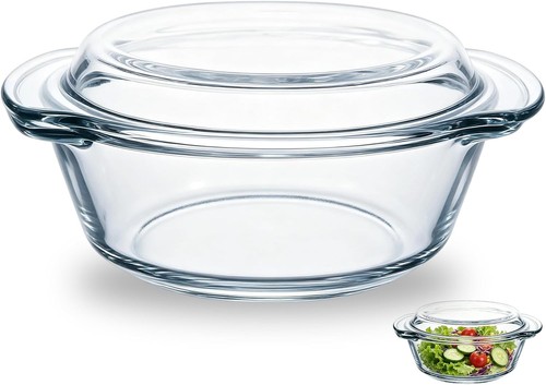 Double ear glass casserole - double-ear,