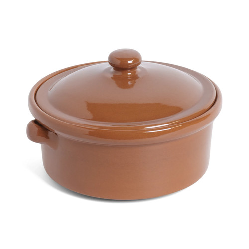Terracotta casserole dish with - casserole,